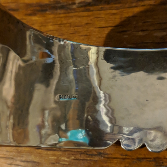 Antique, Navajo, STERLING SILVER MOP cuff bracelet - Picture 7 of 10